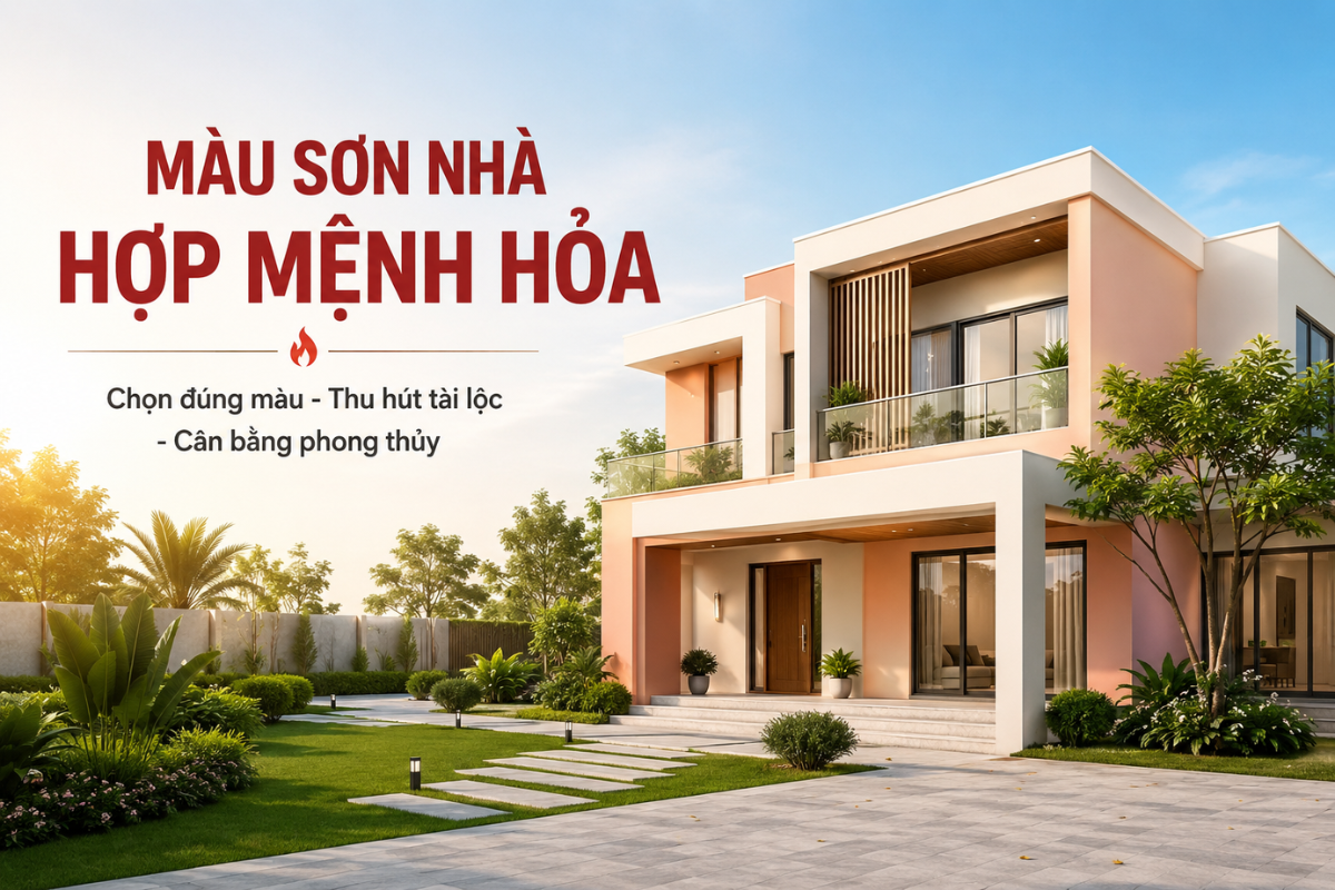 Màu sơn nhà hợp mệnh Hoả giúp thu hút tài lộc và vượng khí